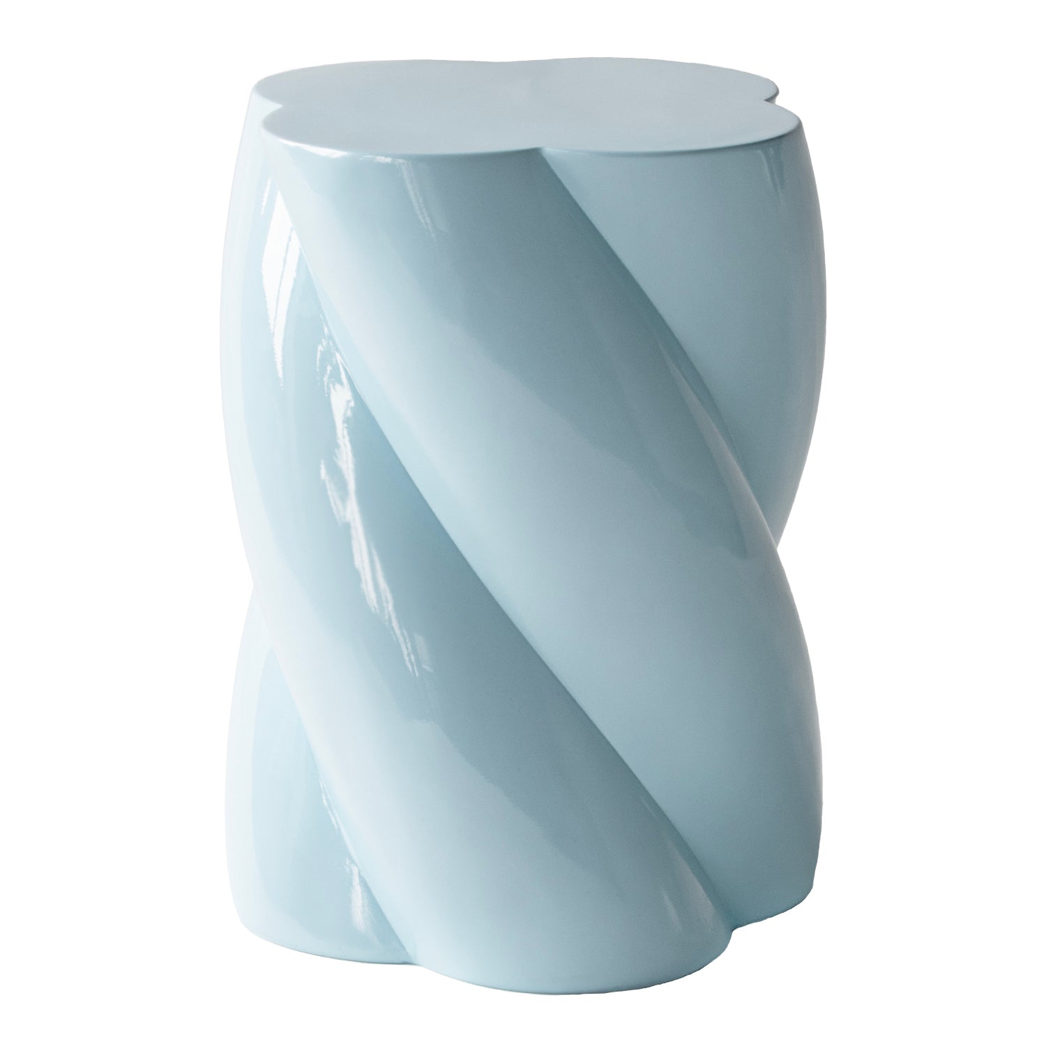 &k amsterdam x fonQ Pillar Marshmallow Bijzettafel H 40 cm - Lichtblau