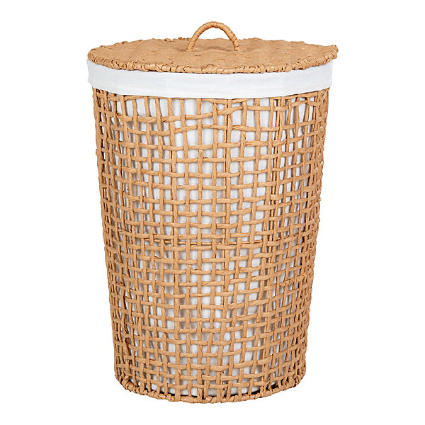 Panier à linge en papier naturel blanc - Diam.42x56 cm, élégant et pratique
