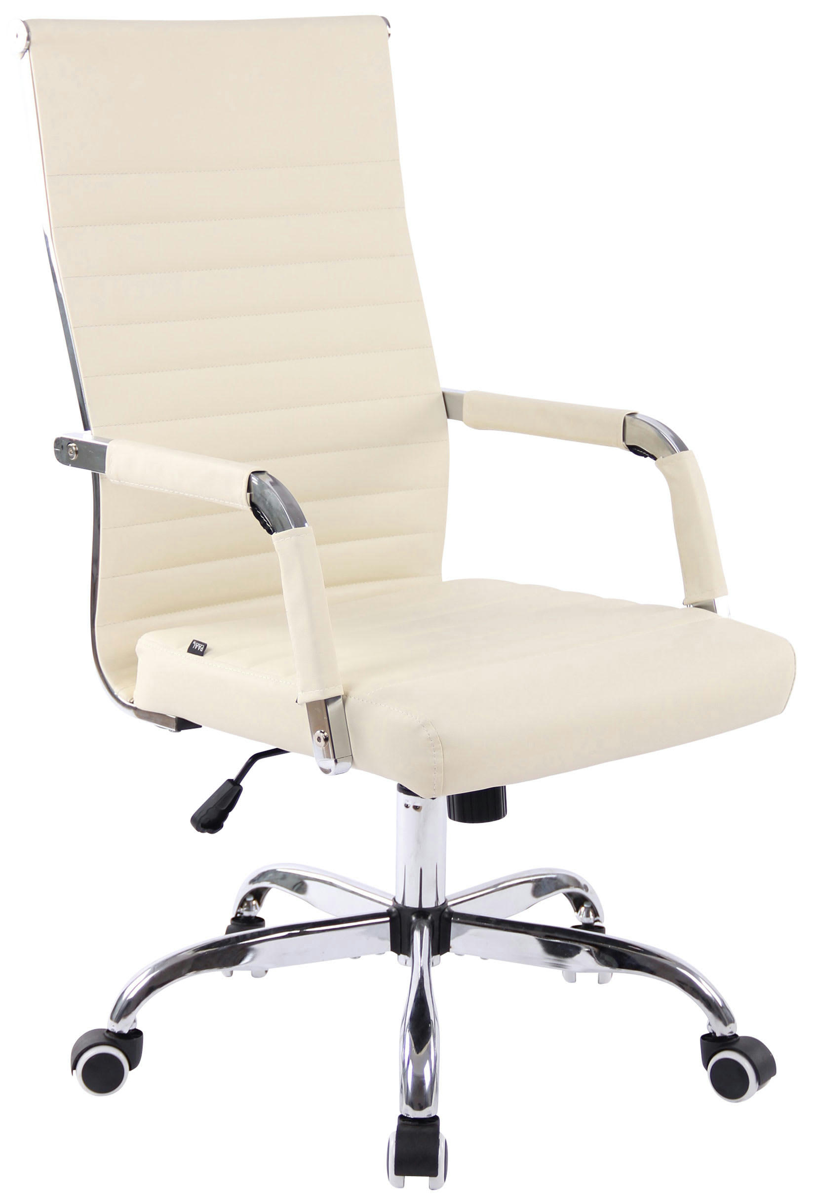 AMADORA - Chaise de bureau réglable pivotante en similicuir Crème