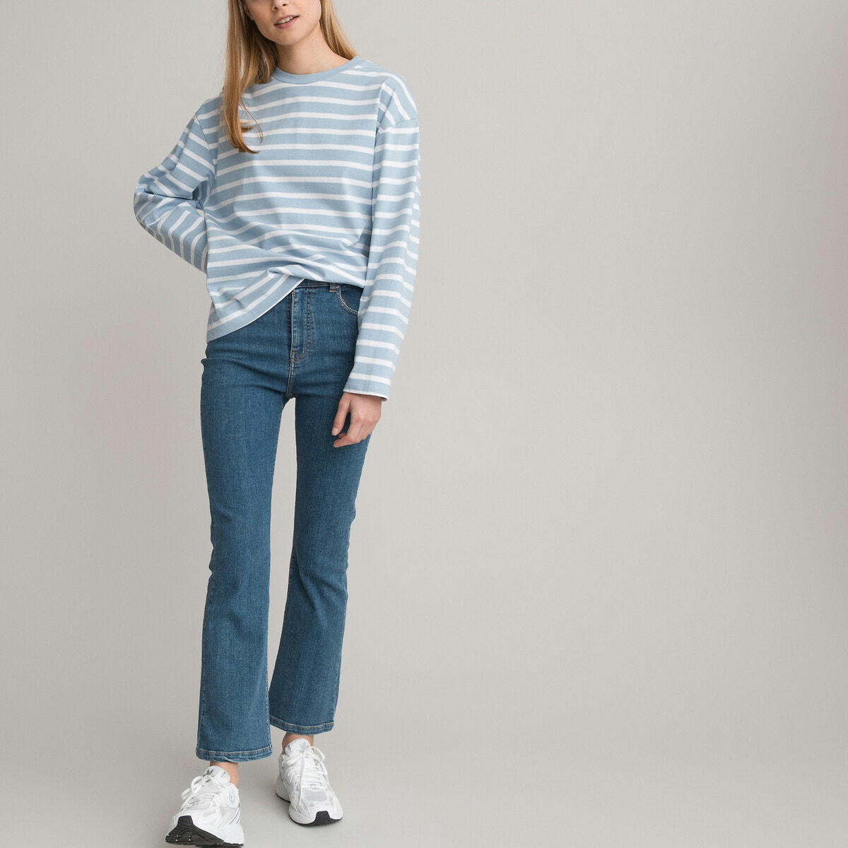 T-shirt oversize manches longues rayé