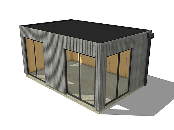 Bureau de jardin 4 saisons en bois 5,5 x 3,5 x 2,7 m / isolation RE2020