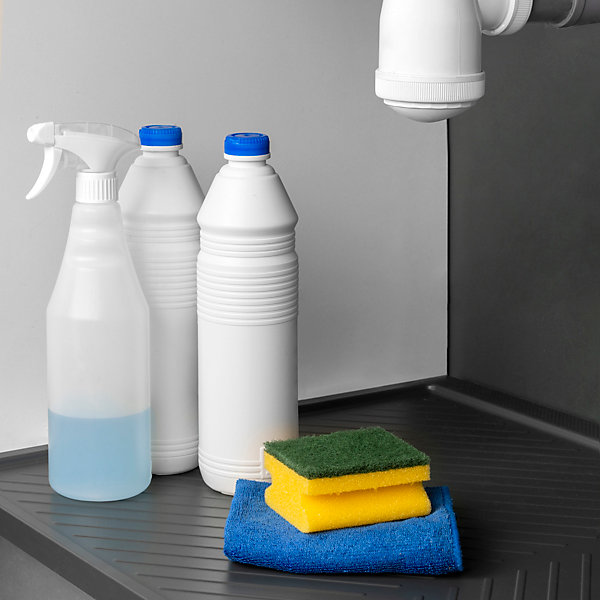 Emuca Protecteurs fond pour la cuisine Sink, M90, 867x580mm, épaisseur de la planchet 16mm, découpable, Plastique, Gris antracite