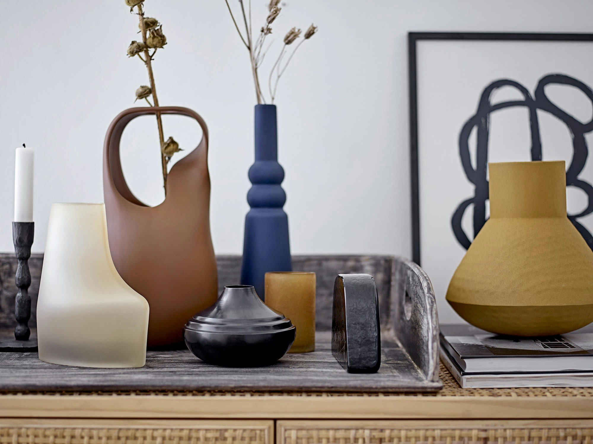 NICITA - Vase à anse en grès brun H28cm