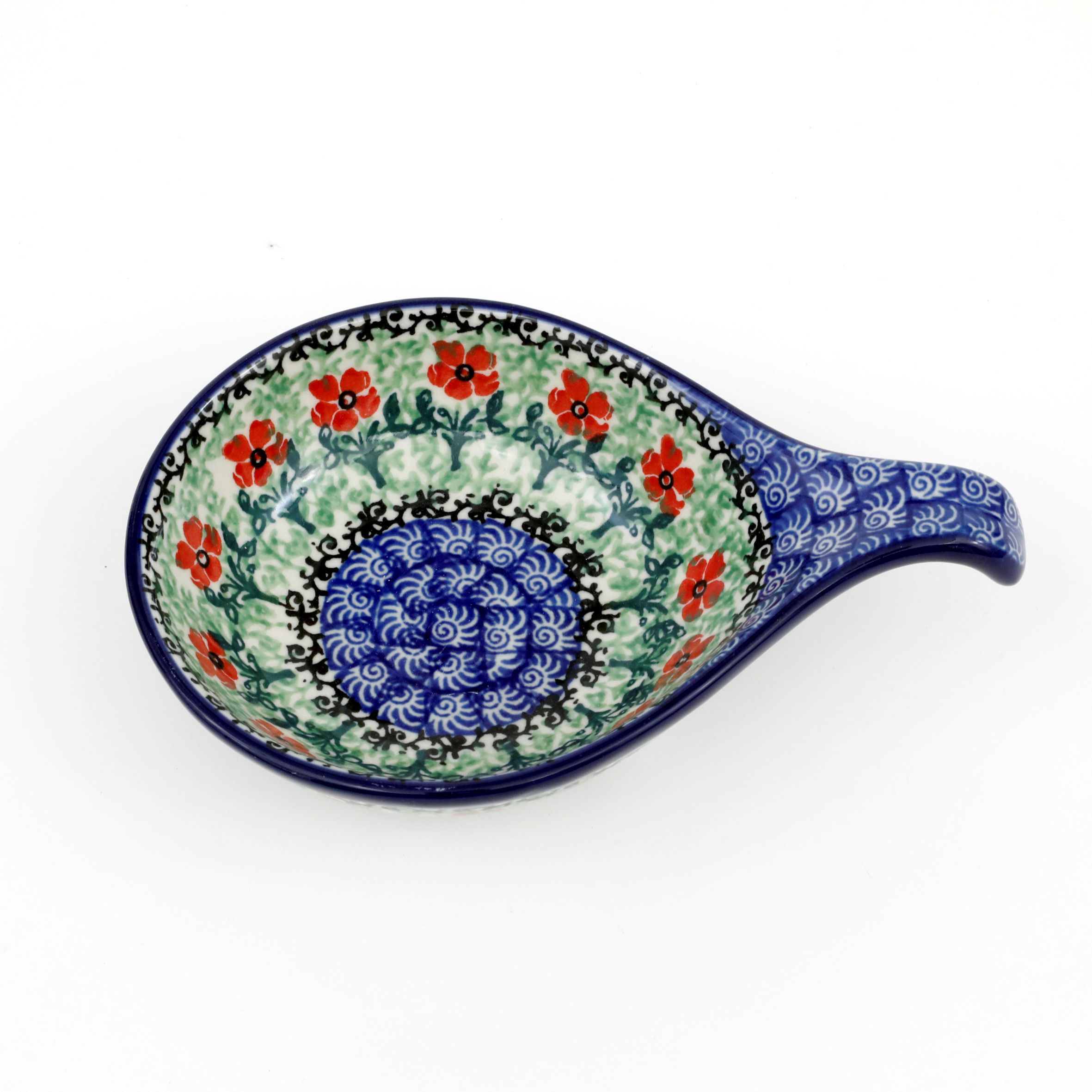 Kokilka ceramiczna 174 1916X Czerwone kwiatuszki