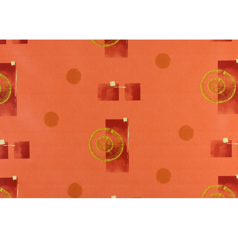 Toile cirée sur support non tissé Sidney orange 140 cm au mètre AUTHENTIQUE