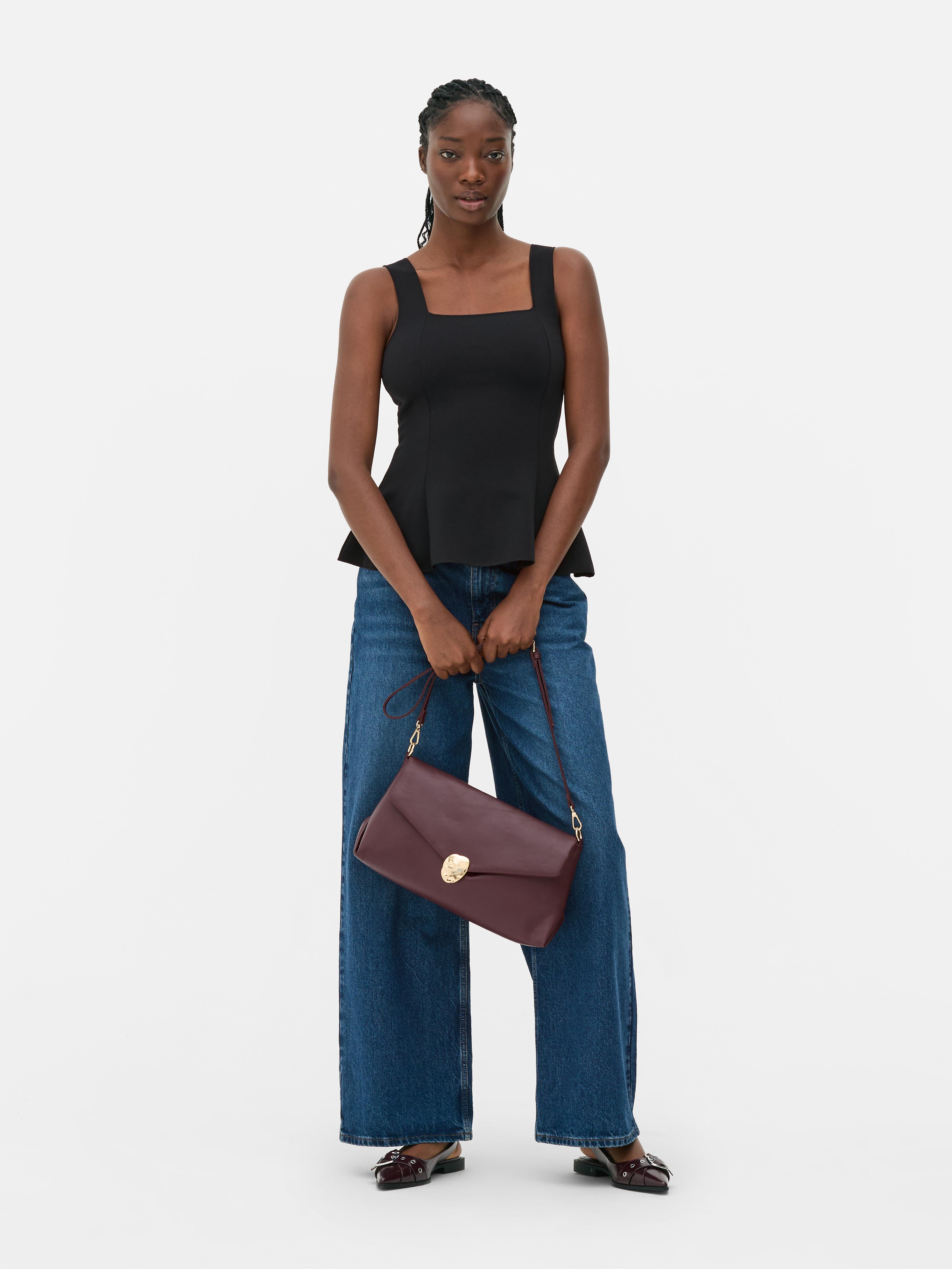 Square Neck Peplum Top