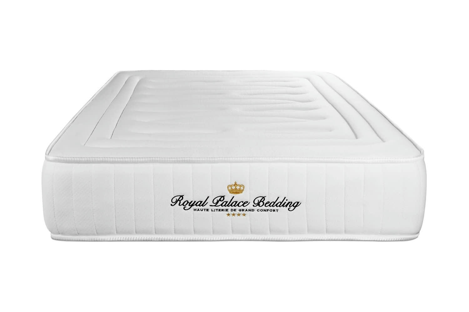 LANCASTER - Ensemble 90x200 Ressorts et mémoire de forme sommier Blanc