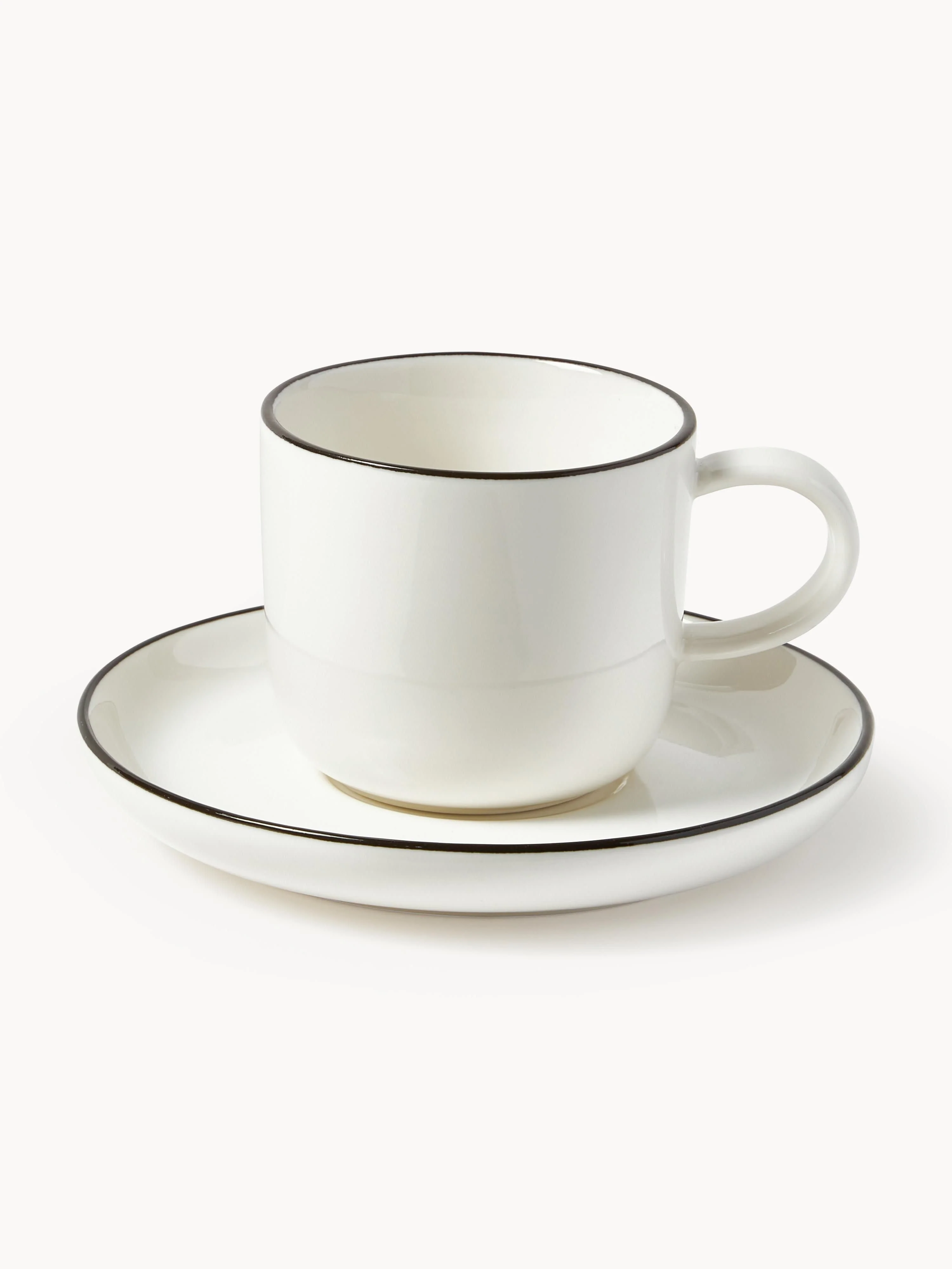 Porzellan-Espressotassen Facile mit Untertassen, 2er-Set