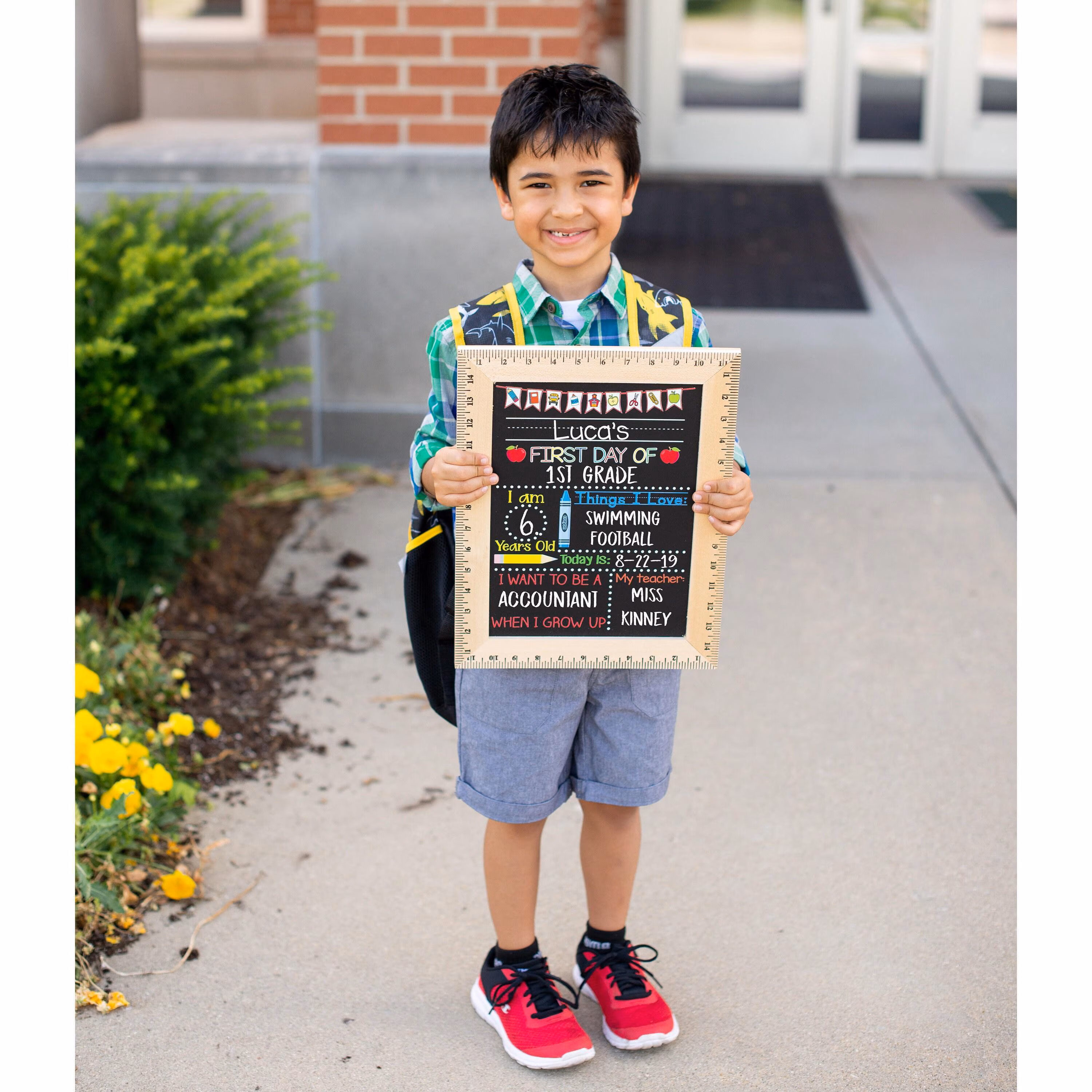 First Day of School Sign, First Day of Kindergarten Sign, 1st Day of Preschool, Back to School Chalkboard, Reusable, First and Last Day Sign