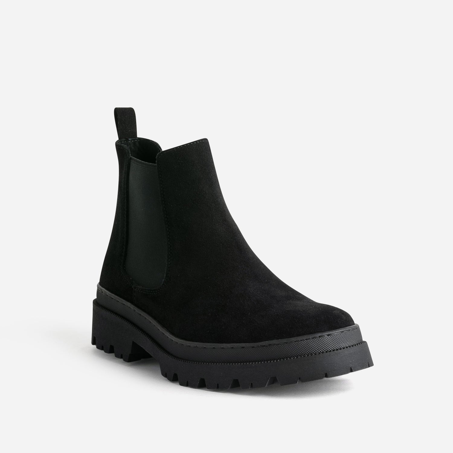 Chelsea boots noir cuir velours