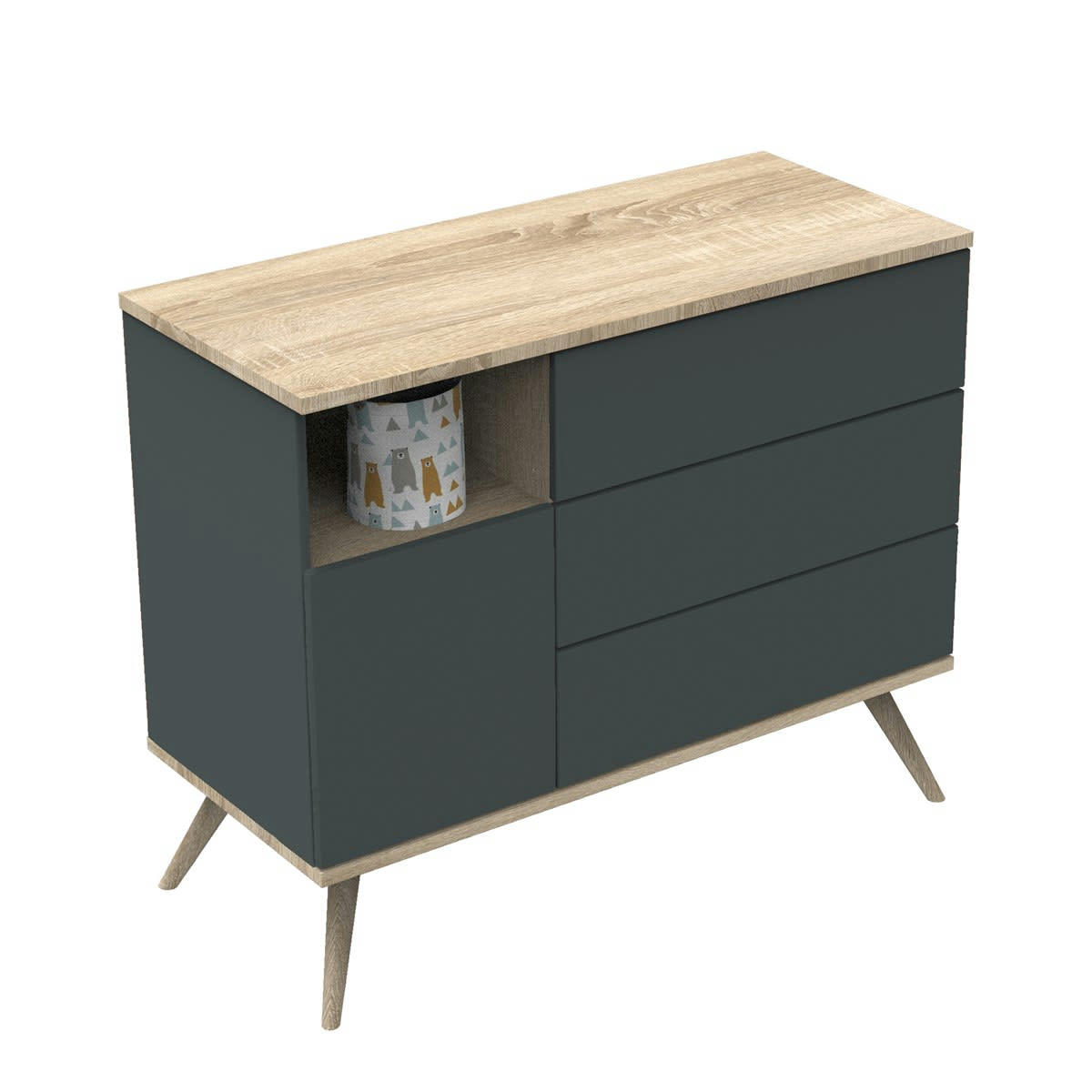 BOREALE - Commode 1 porte 3 tiroirs
