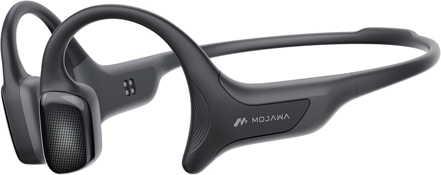mojawa HaptiFit Terra Advanced Smart Sports Wearable  Open Ear Bluetooth Bone Conduction Headphones with Mic and 32GB MP3  Waterproof Wireless Earphones for Workouts  Swimming and Running  Black