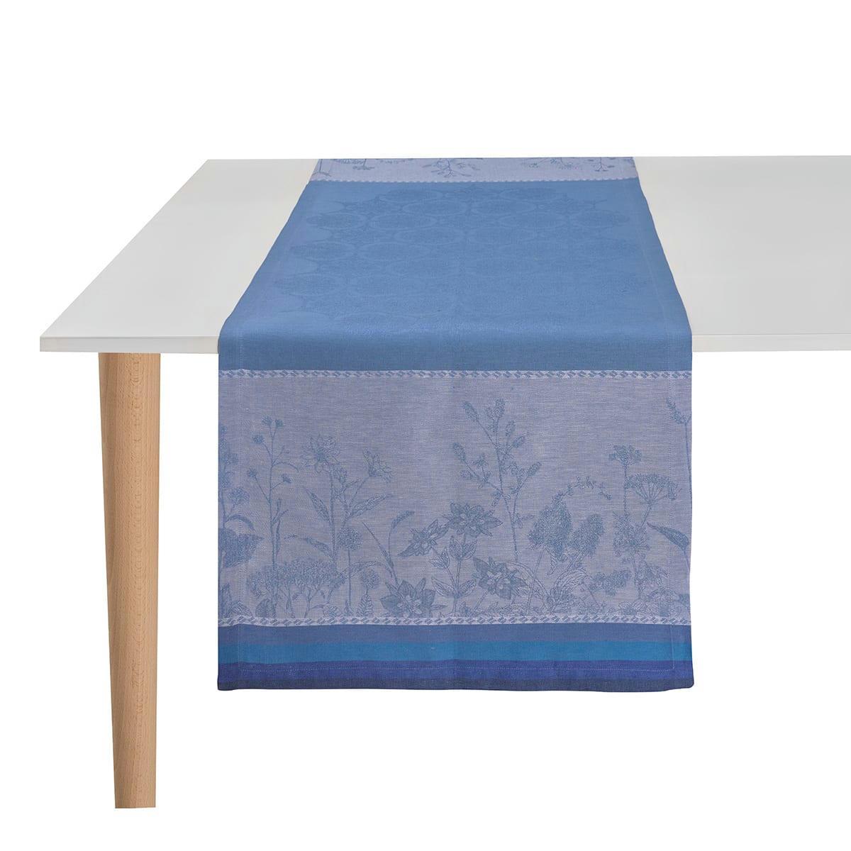 INSTANT BUCOLIQUE - Chemin de table en lin bleuet 50 x 150