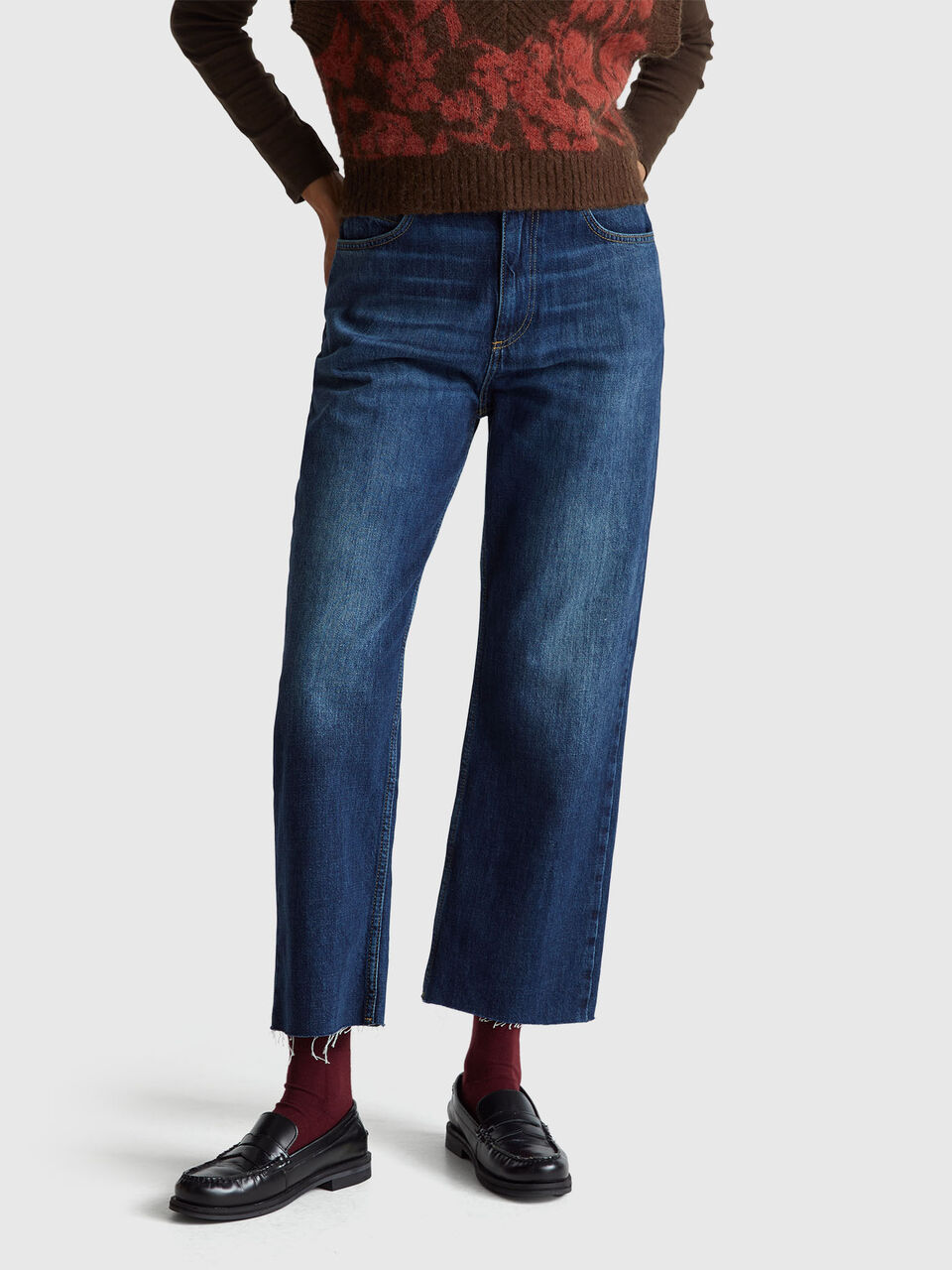 Cropped daddy fit jeans