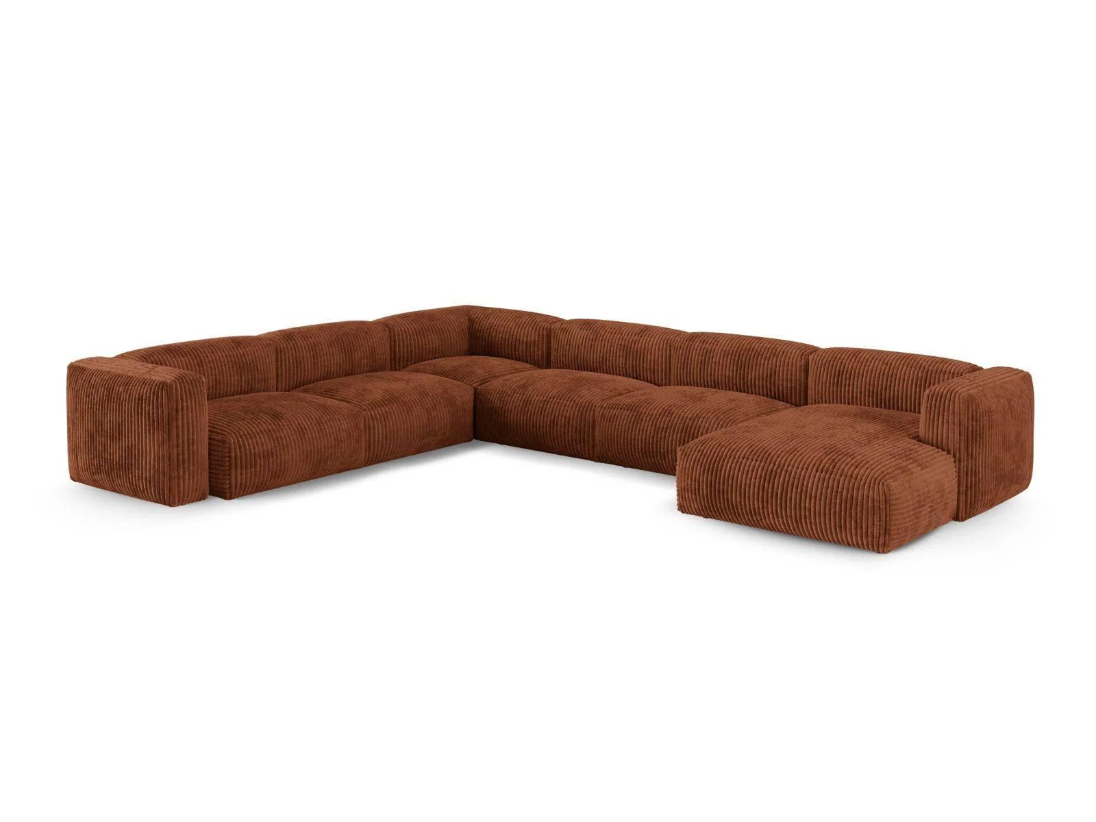 Modulaire hoekbank Martina links ribstof