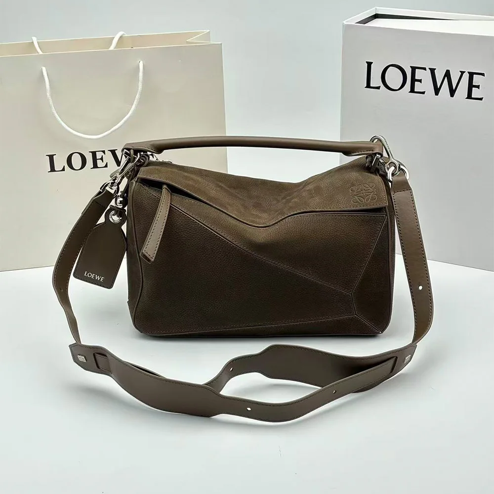 Loewe Small Grained Nubuck Leather Featherlight Puzzle Bag