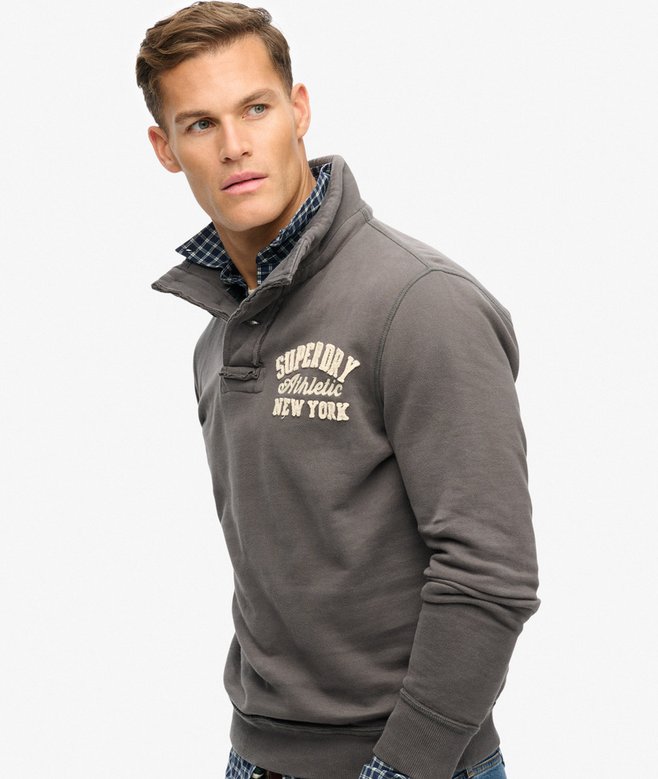 Vintage Athletic Henley Sweatshirt