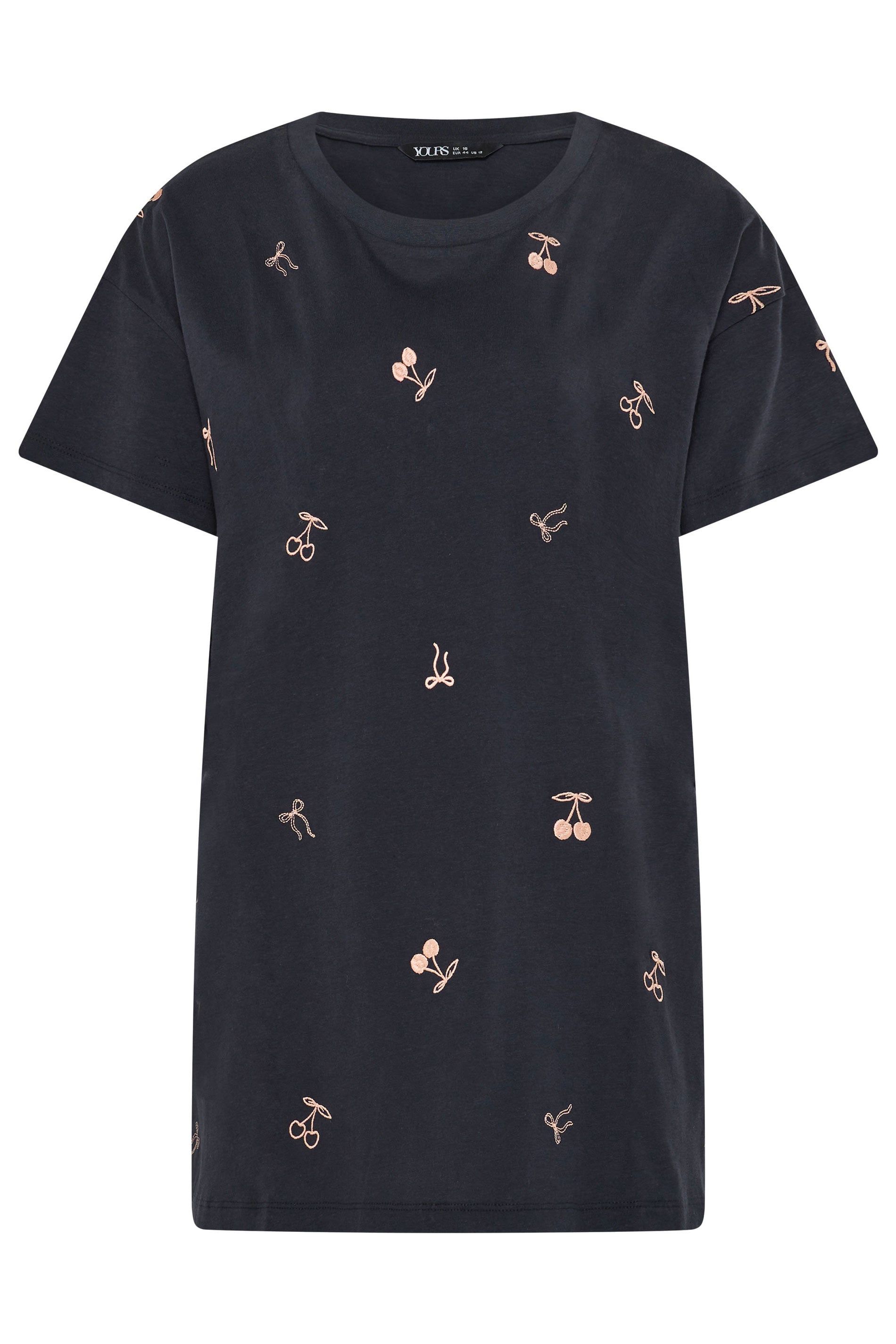 Yours Embroidered Cherry Bow T-Shirt