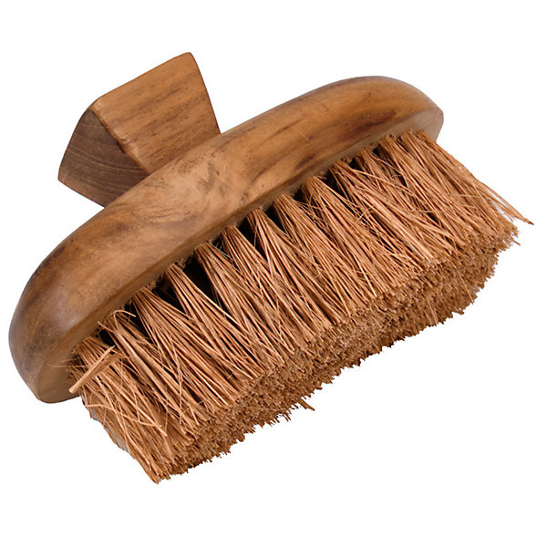 Lot de 2 petites brosses en bois de teck et fibre de palmier - MORA 01