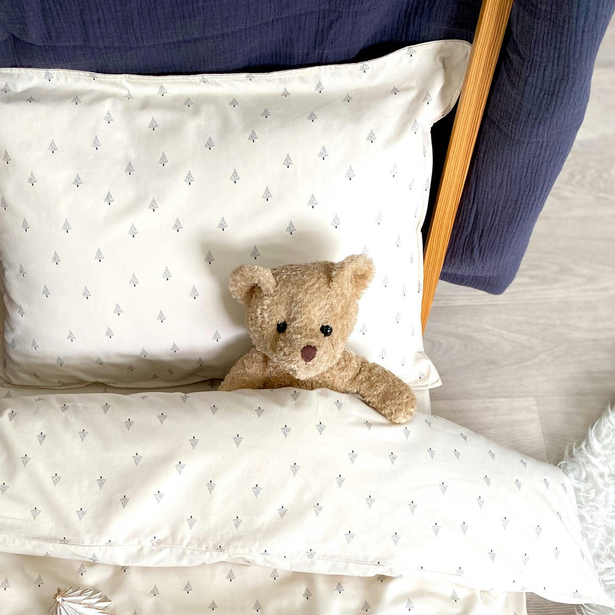 LOUISON - Parure de lit housse de couette + taie 100x140 cm - 40x60 cm