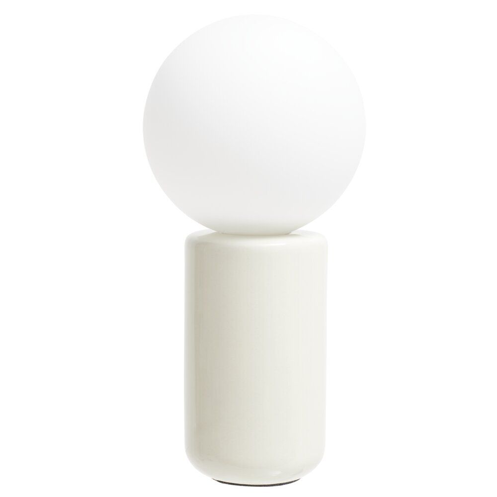 Lampe à poser cylindrique céramique et verre avec boule 12xH25cm (2 modèles)