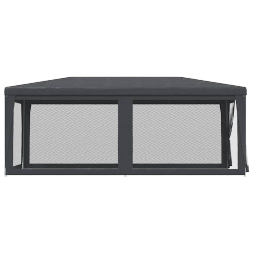 NNEVL Party Tent with 6 Mesh Sidewalls Anthracite 3x6 m HDPE