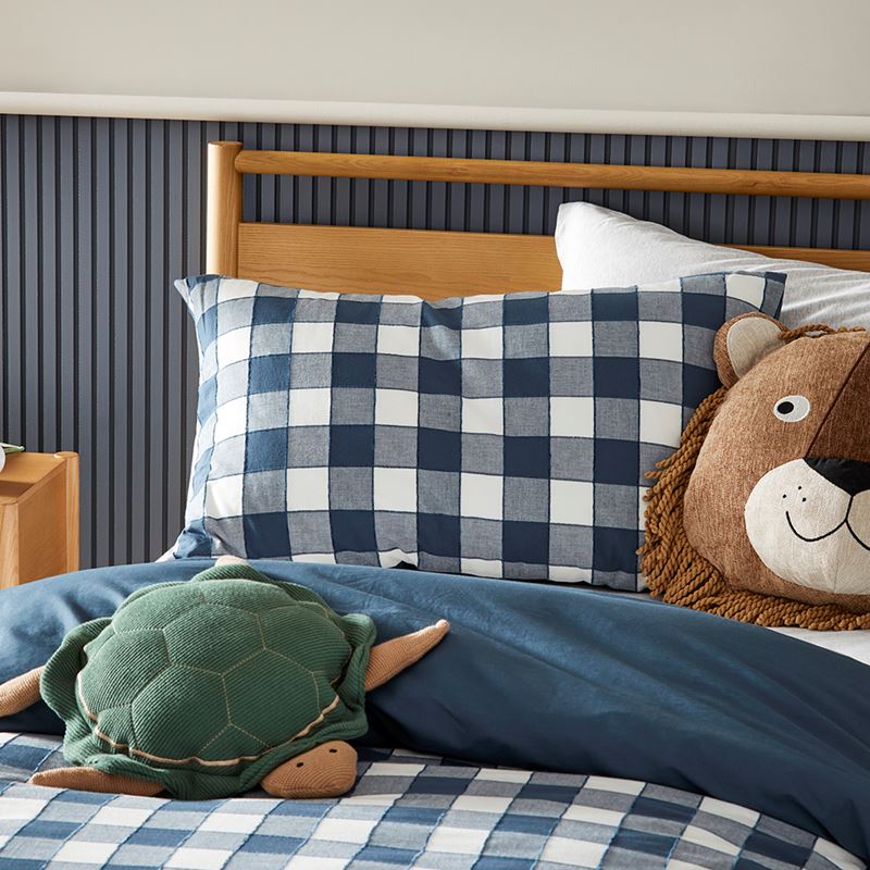 Carter Check Denim Quilt Cover Set