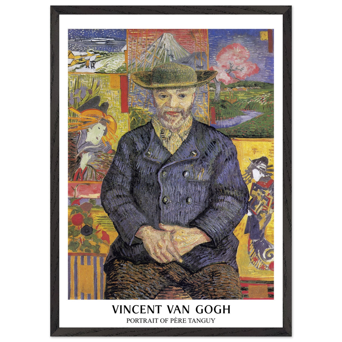 Artfulprints Poster met Lijst Vincent van Gogh - Portrait of Père Tanguy  - 50x70 cm - Meerkleurig