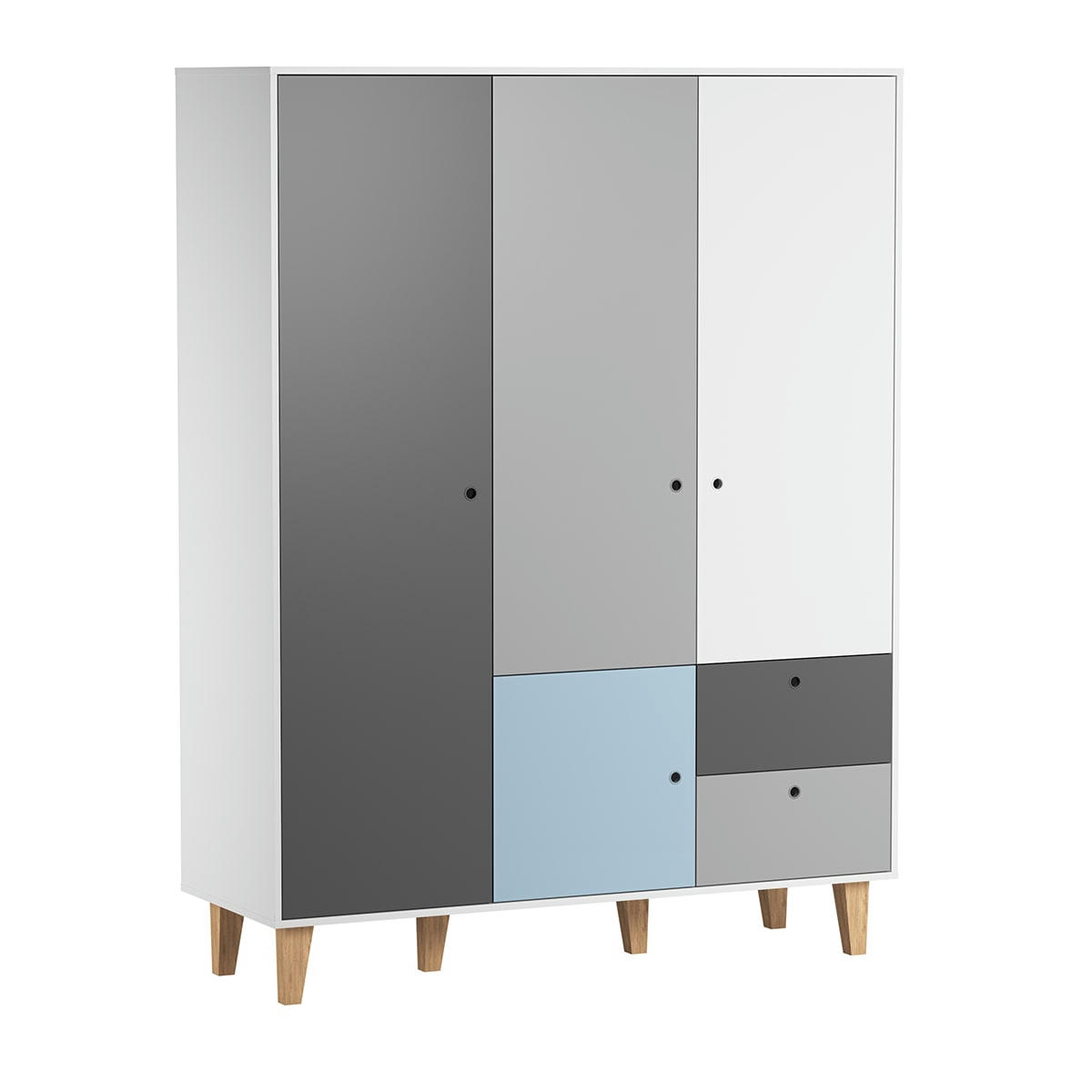 CONCEPT - Armoire 3 portes bleu