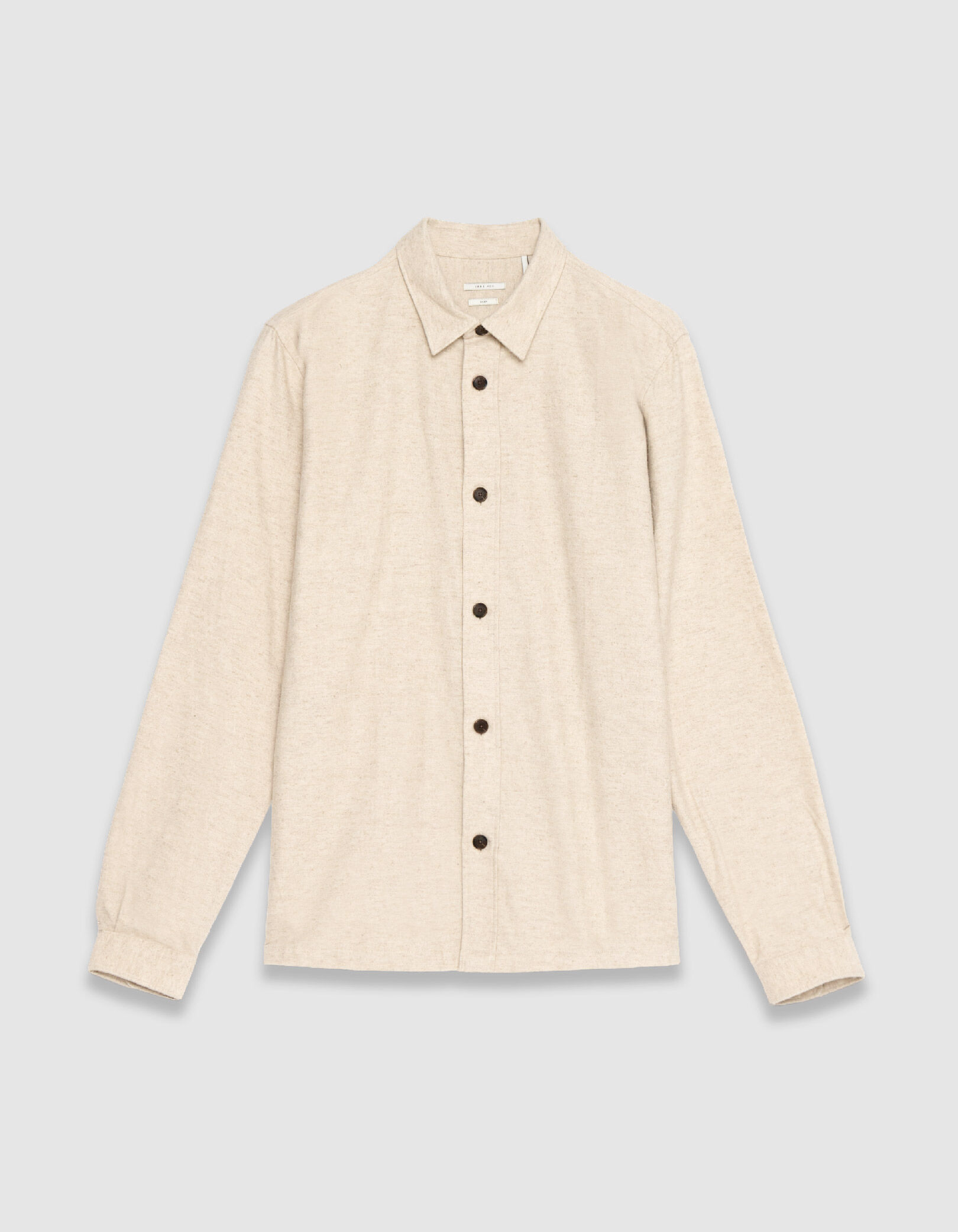 Chemise regular beige flanelle Homme