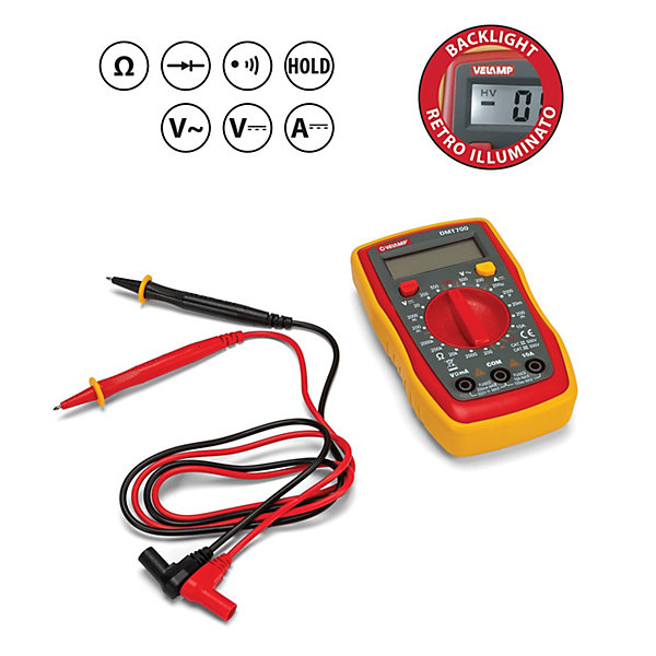 Multimètre digital 7 en 1. Avec sondes,holster et écran illuminé