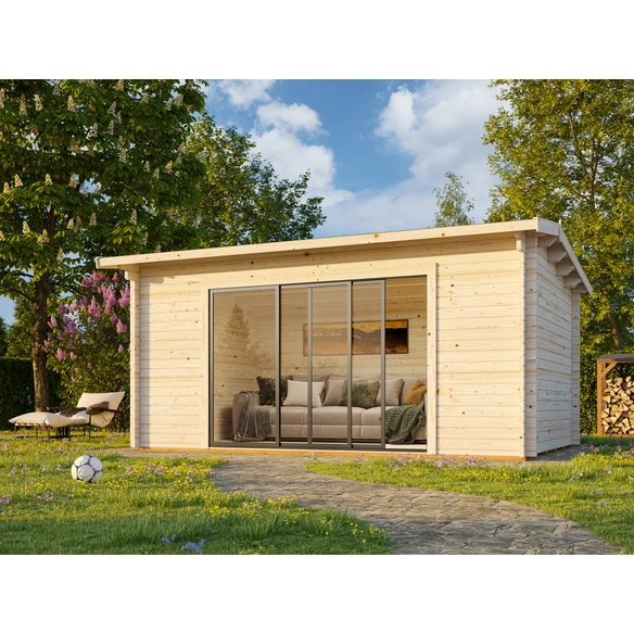 Gartenhaus »Ines Slide Plus«, B x H x L: 480 x 250 x 300 cm, Grau, tauchgrundiert