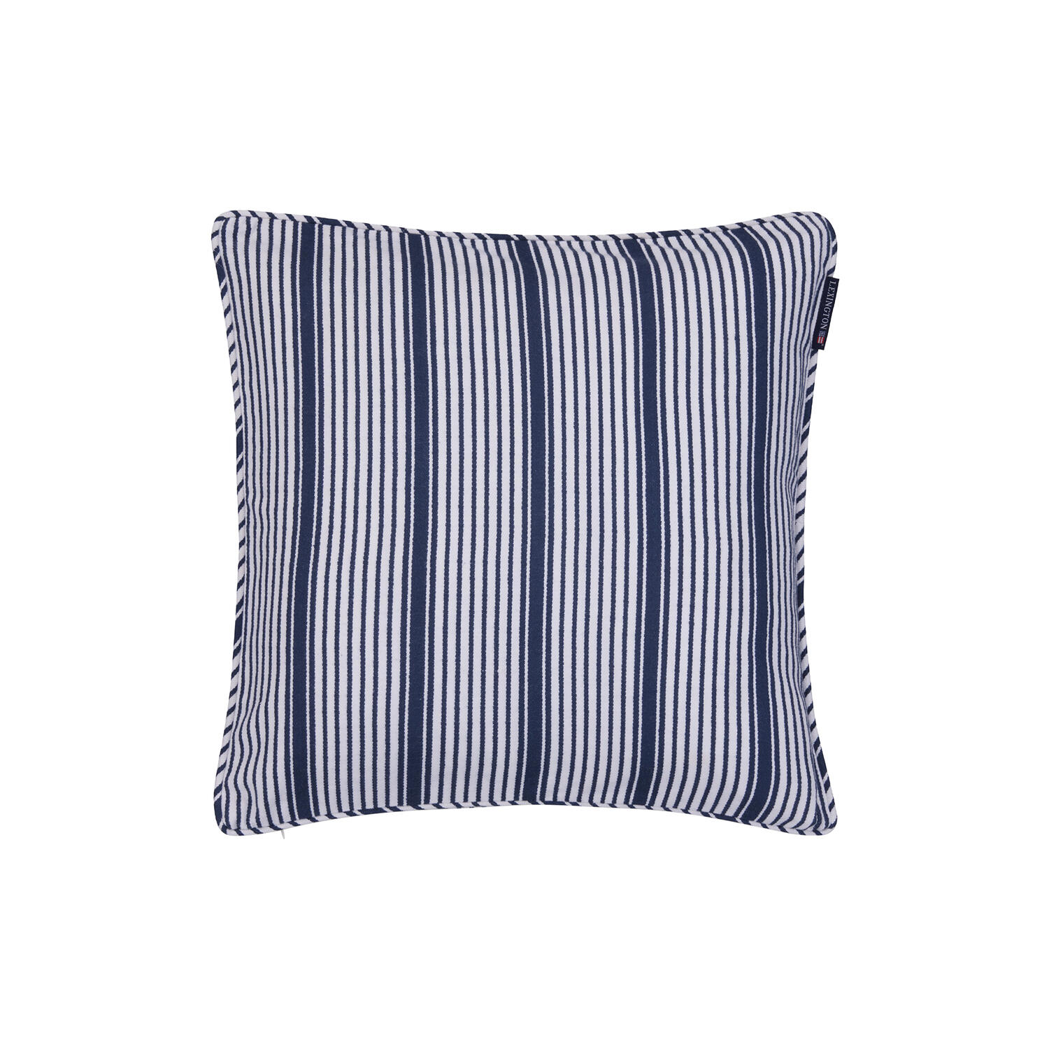 Icons Classic Striped Organic Cotton Twill Pillow Cover, white/navy