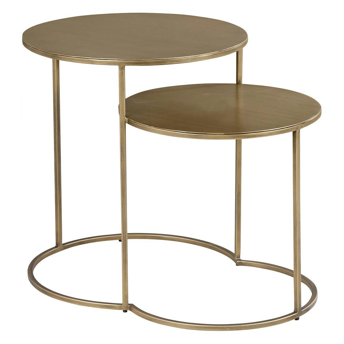 GRAYSON - Bouts de canapé gigognes métal laiton antique 57cm