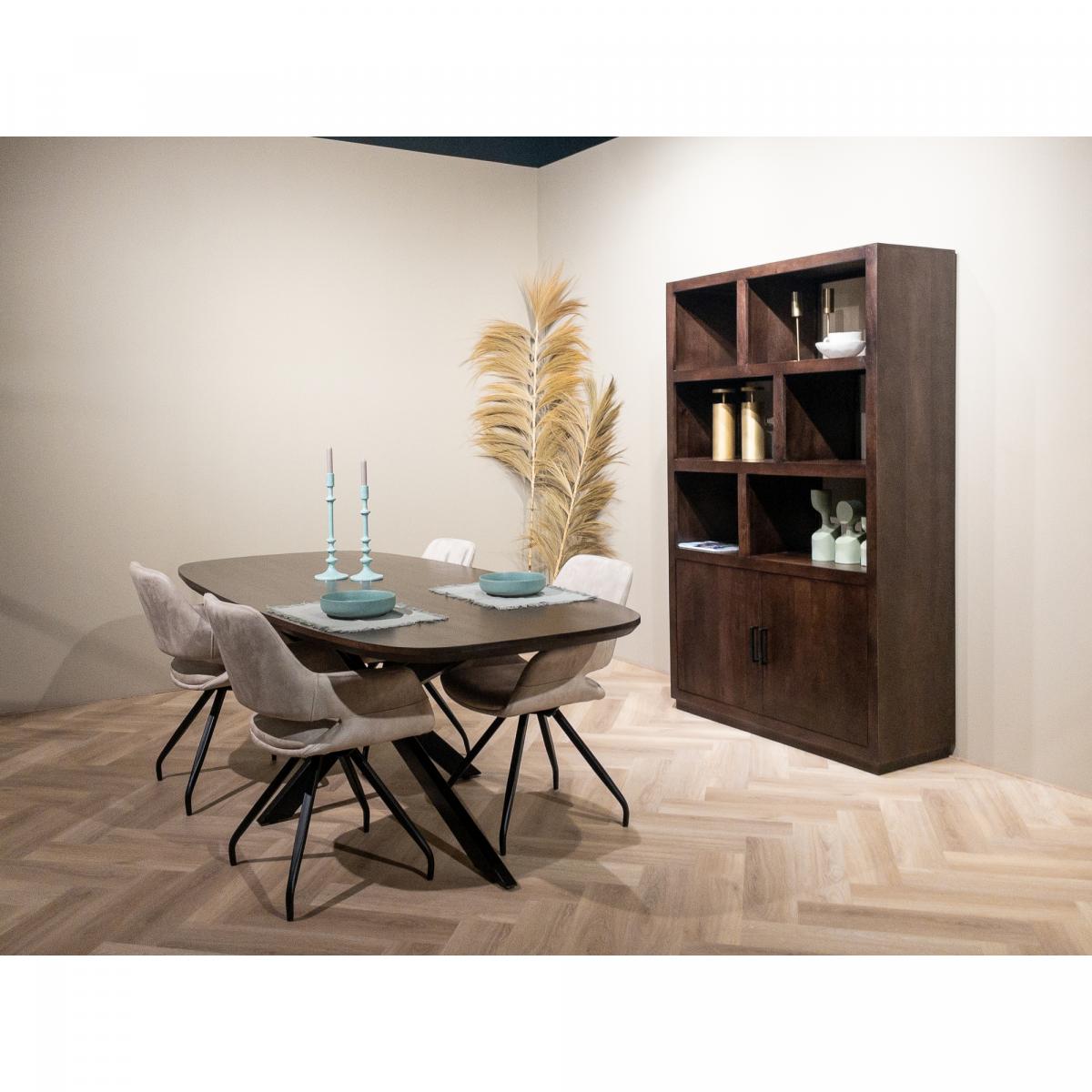 Livingfurn - Jesper deens ovale eettafel - 210 cm - hout - bruin