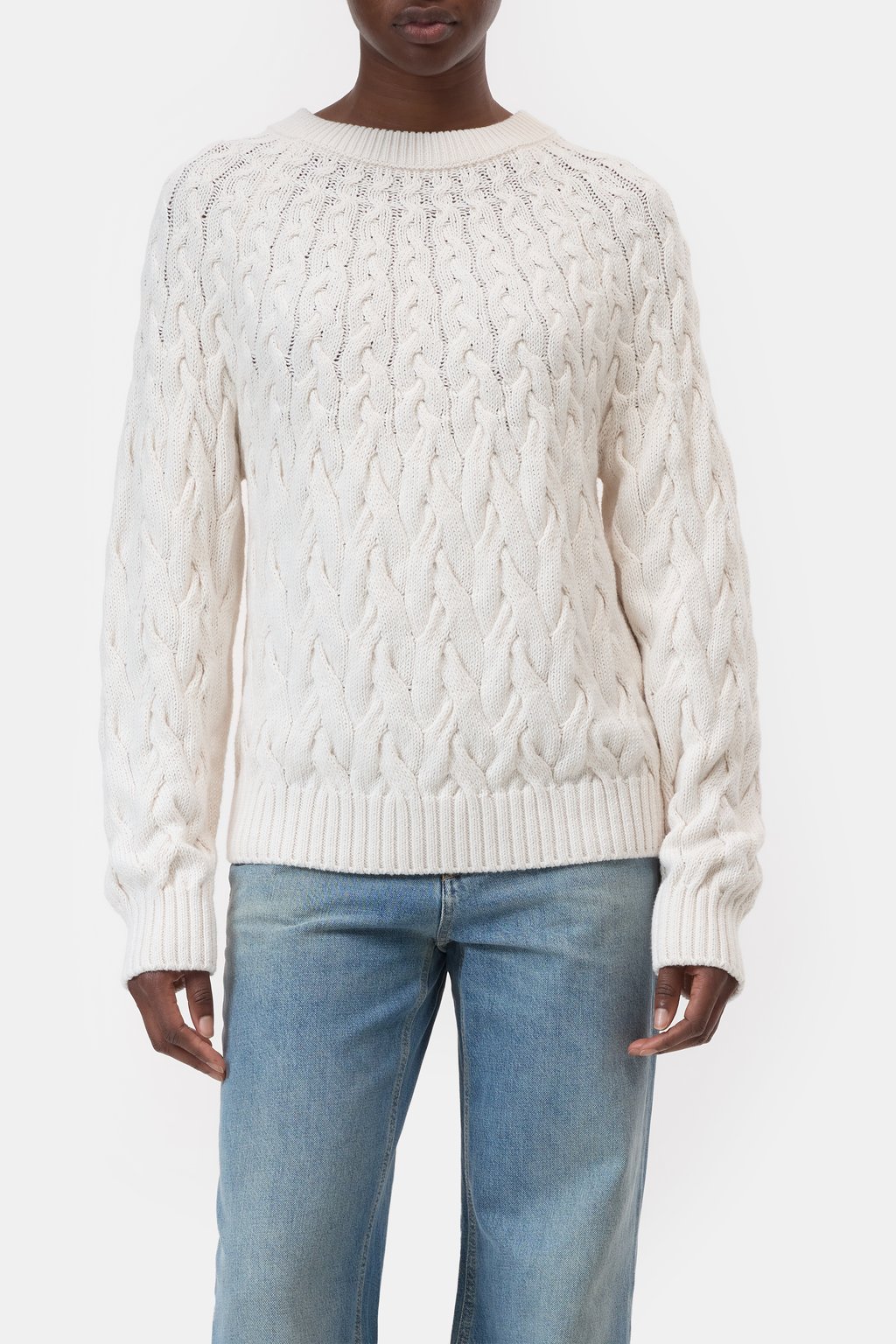 Zopfmuster-Pullover aus Bio-Baumwolle