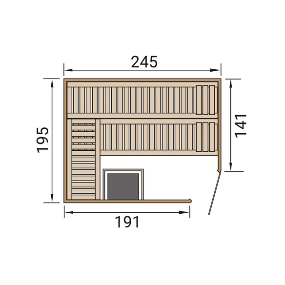 Sauna »CUBILIS 3«, 8 Personen, inkl. 9 kW Ofen mit integrierter Steuerung