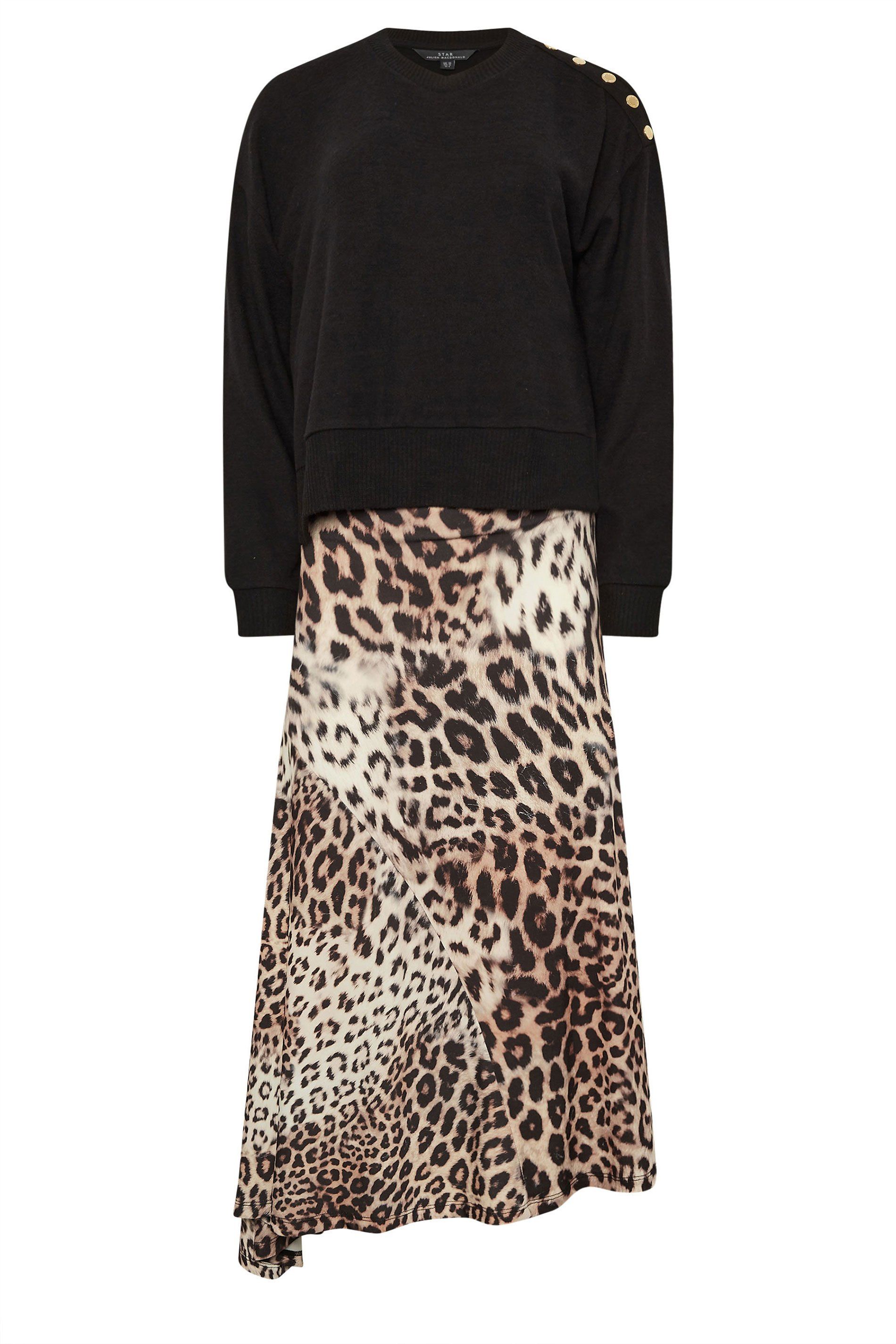 Star by Julien Macdonald 2-in-1 Leopard Print Midi Dress