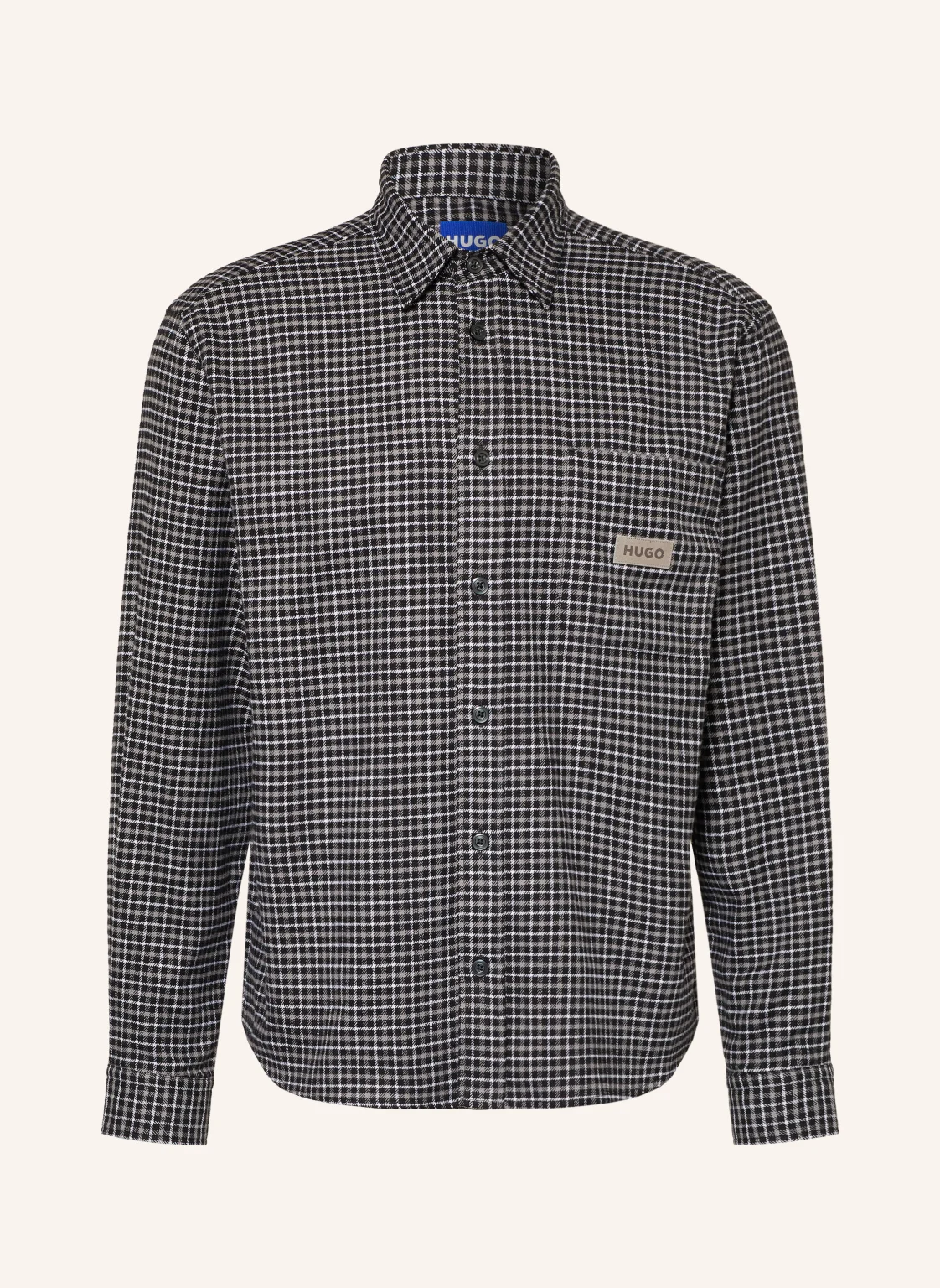 HUGO Hemd EBALTO Oversized Fit aus Flanell