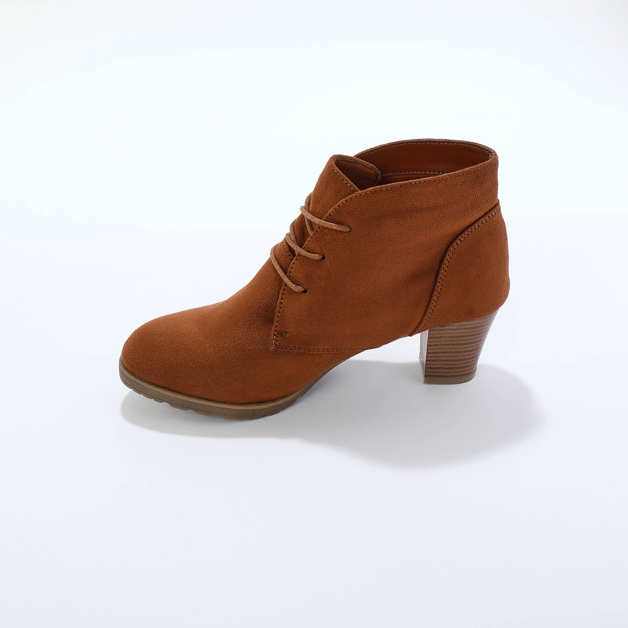 Bottines lacées à talon fantaisie
