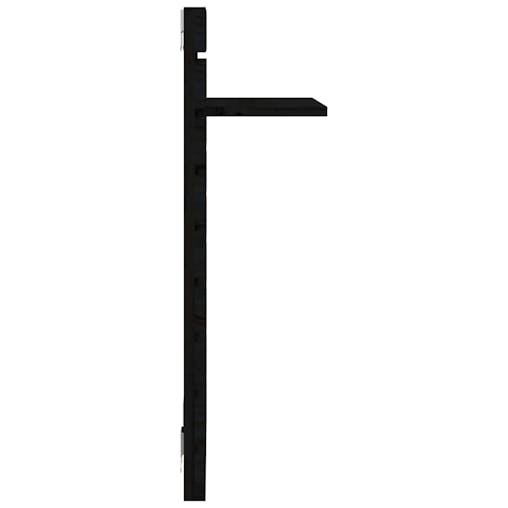 NNEVL Wall-mounted Bedside Shelves 2 pcs Black Solid Wood Pine