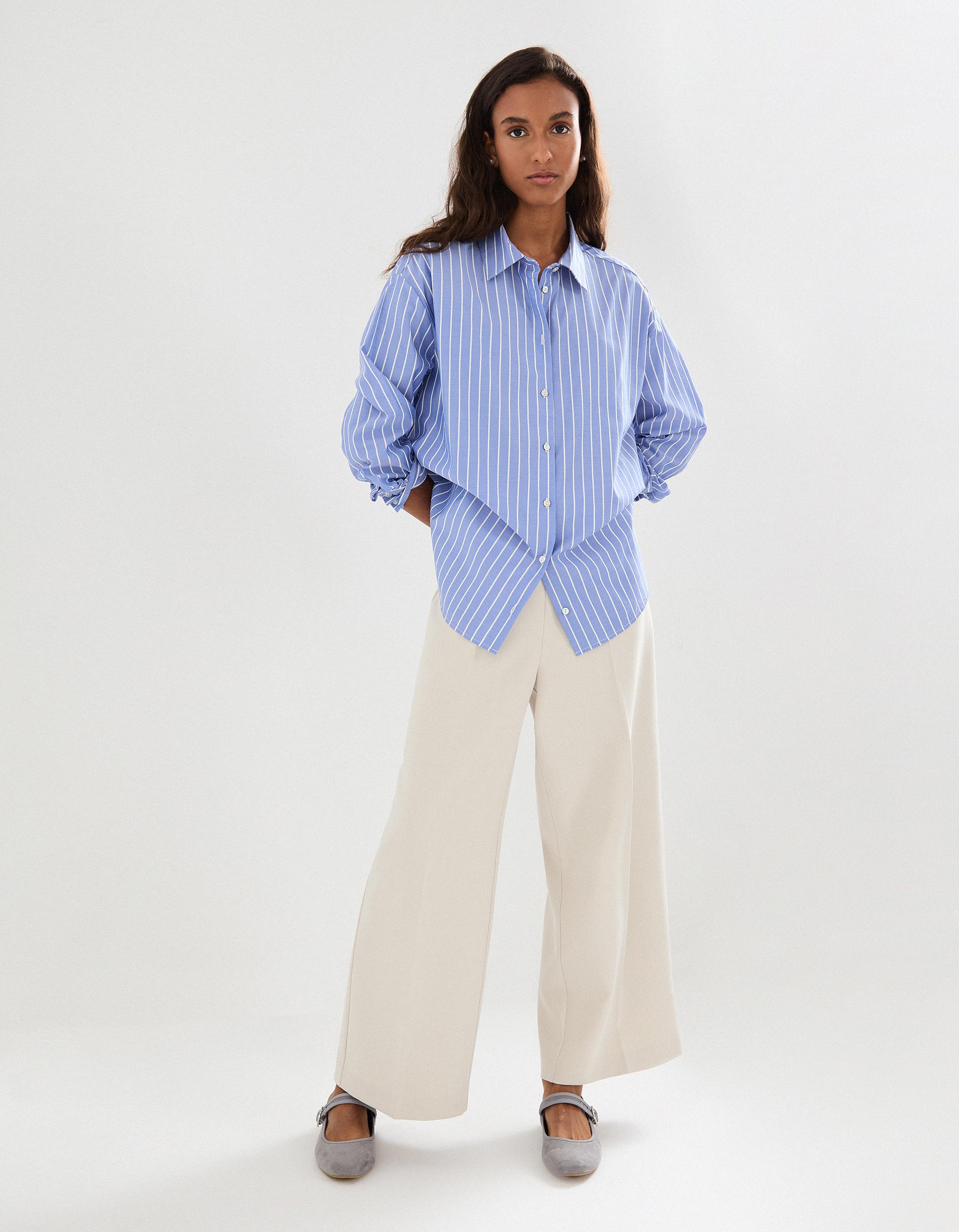 Calças Culotte, Mulher, Bege