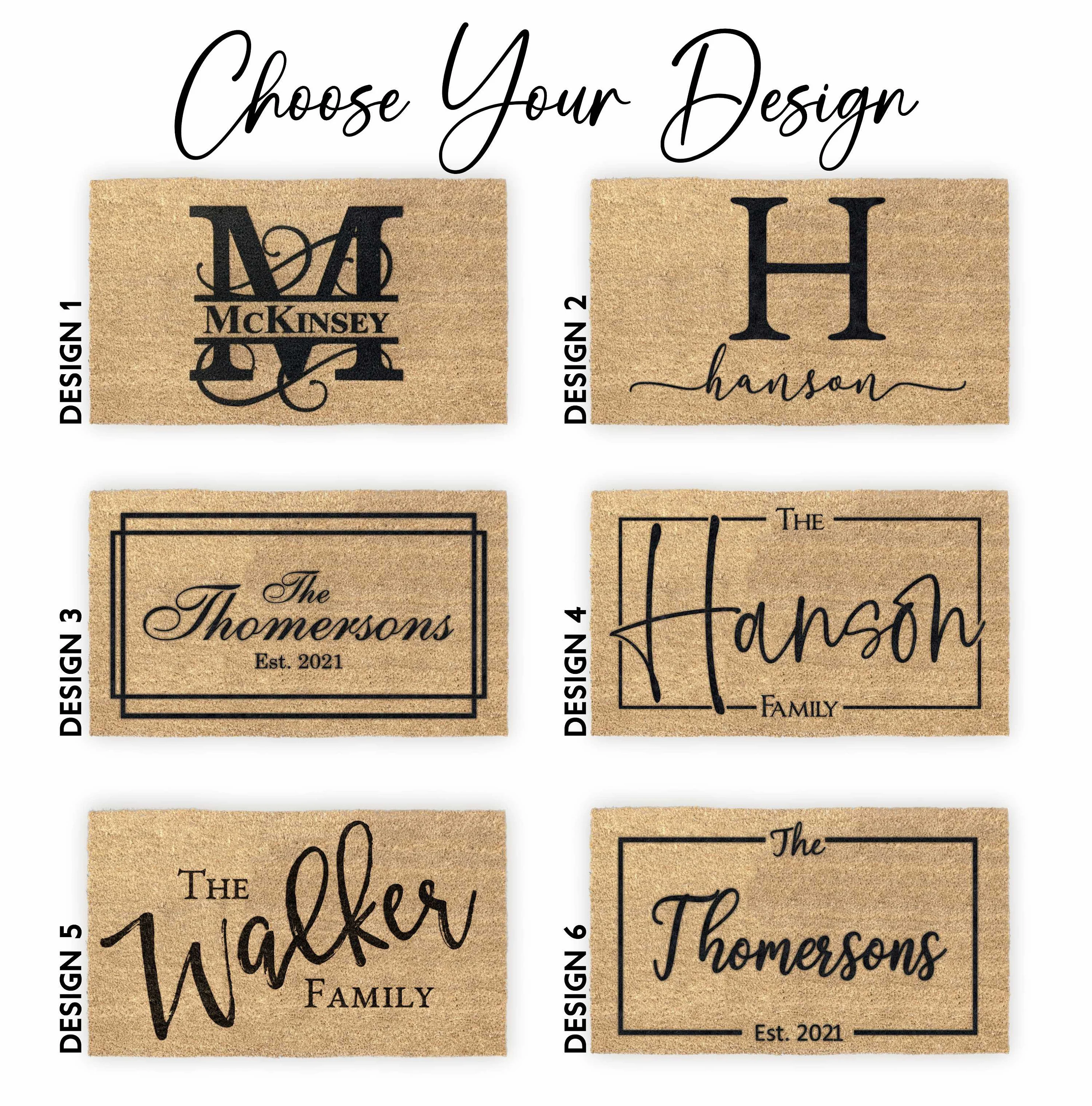 Personalized Custom Coir Doormat - Natural Fiber Welcome Mat | Perfect Housewarming Gift, Gifts for Her, and Unique Home Decor