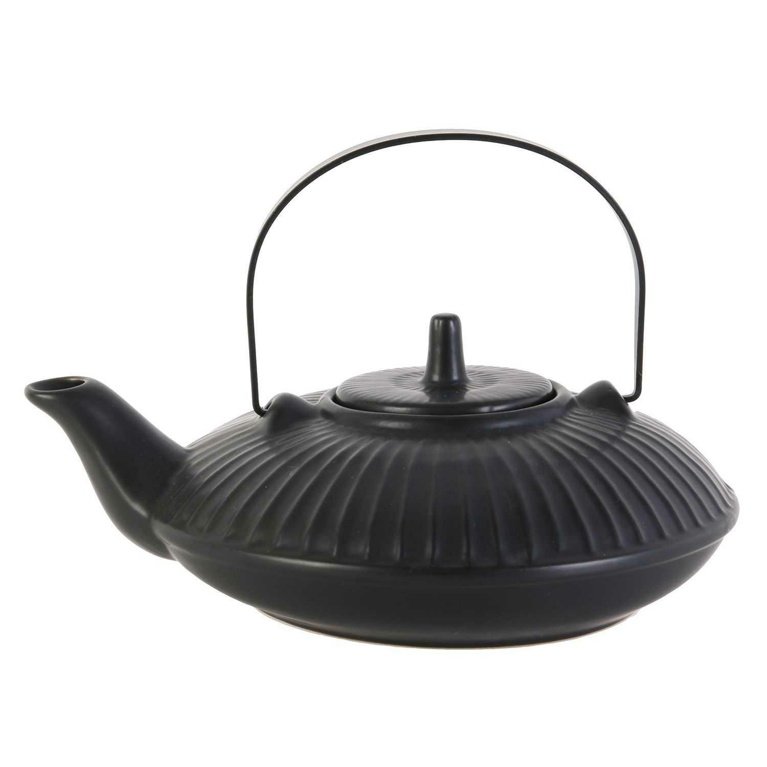 Ceramiczny imbryk ZENKAI 600 ml czarny z zaparzaczem