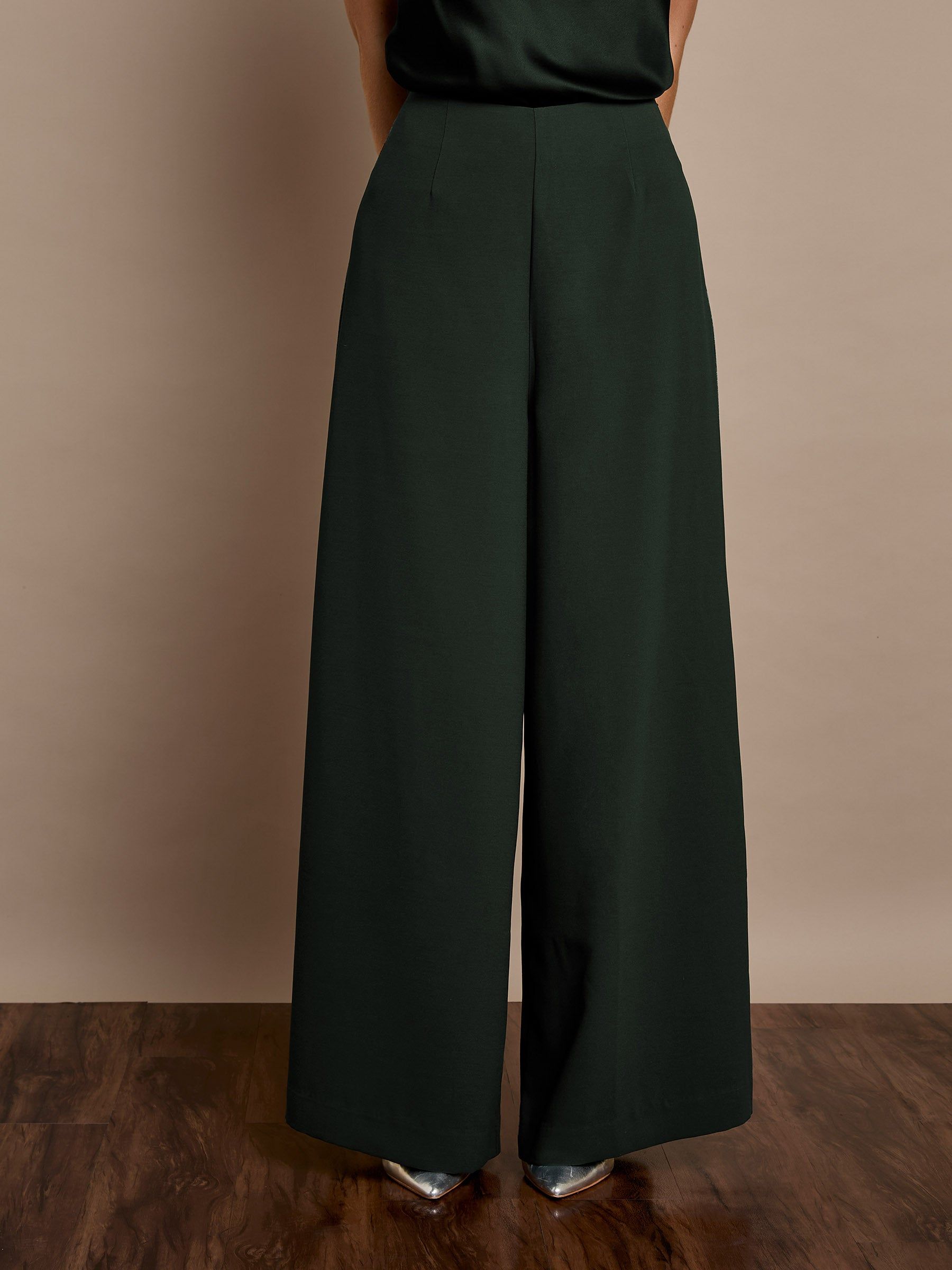 GWD by GEORGE W. DAVIES GWD Winter Taylor Wide-Leg Green Trouser