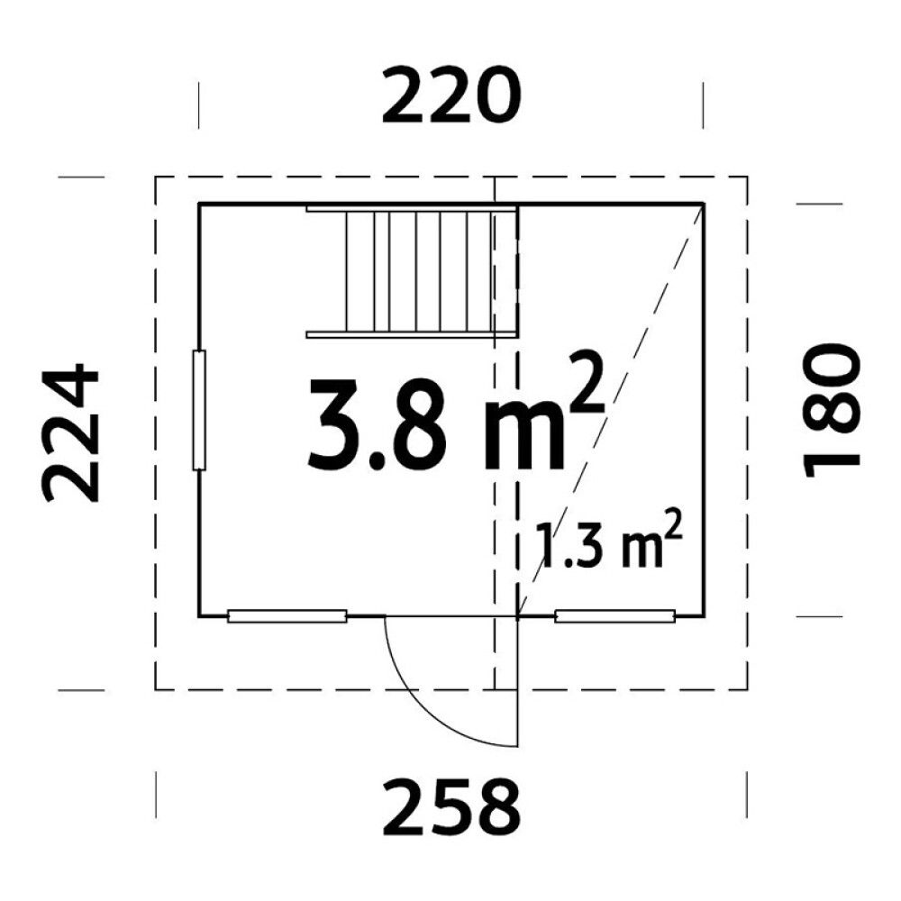 LEKEHUS TOM PALMAKO RØDHETTE 4,0 M²