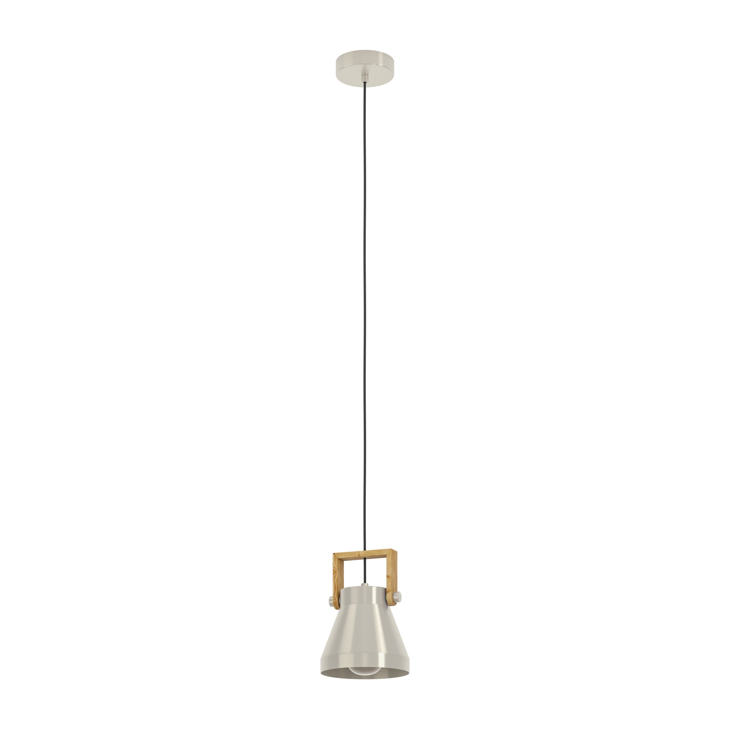 EGLO hanglamp Cawton - e27 - ø 16 cm - grijs/bruin - hout