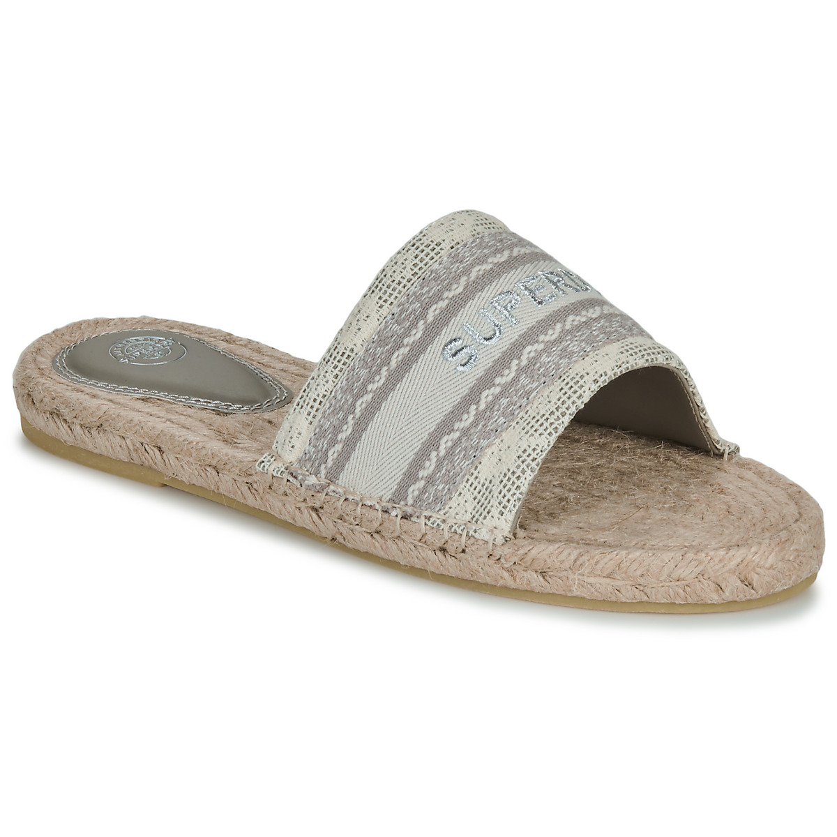 Superdry - Mules Compensées Style Espadrille En Toile - Beige