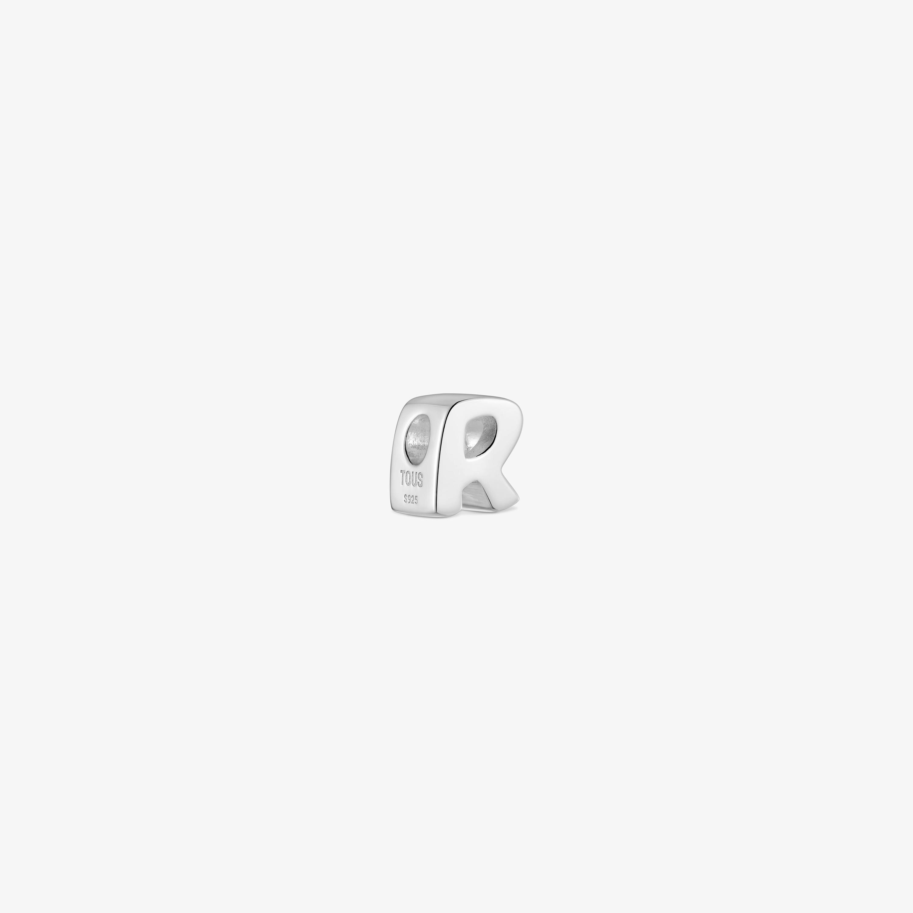 Charm TOUS Mesh Tube de plata letra R 7 mm