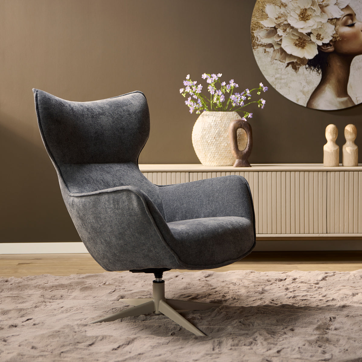 Starfurn fauteuil Julia - grijs - 78x76x102cm